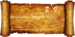 Ruzicska Imogén névjegykártya